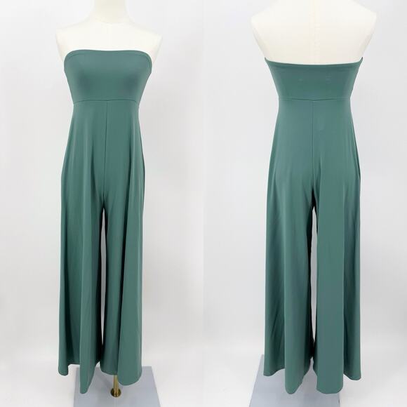 Susana Monaco Flared Tube Jumpsuit XS Rosemary Stretch Minimalist Old Money - Picture 2 of 5